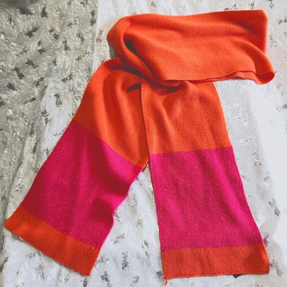 Lane Bryant Women's(OS) Orange and Shimmer Pink Scarf - Picture 2 of 7